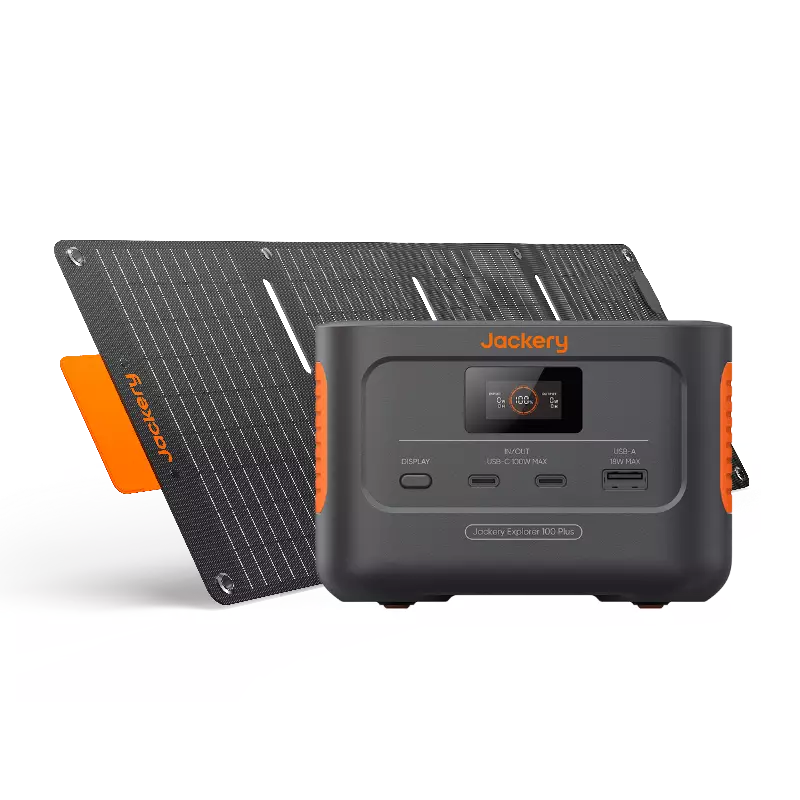 photo Kit solaire Jackery Explorer 100 Plus (panneau 40 W)